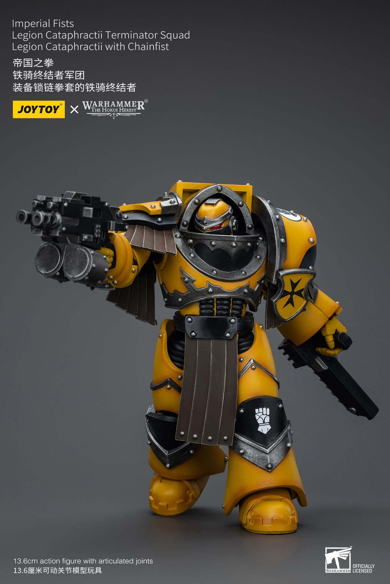 Warhammer: The Horus Heresy - Imperial Fists - Legion Cataphractii Terminator with Chainfist - 1/18 Scale Action Figure