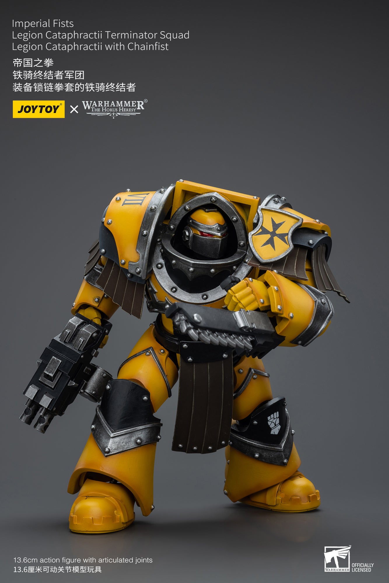 Warhammer: The Horus Heresy - Imperial Fists - Legion Cataphractii Terminator with Chainfist - 1/18 Scale Action Figure