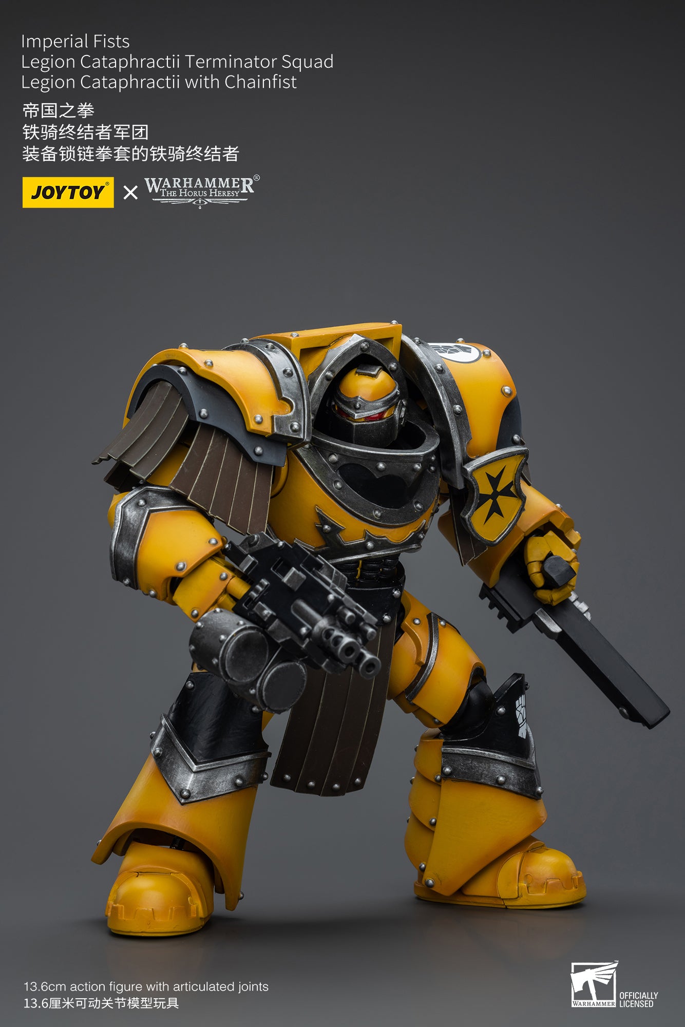 Warhammer: The Horus Heresy - Imperial Fists - Legion Cataphractii Terminator with Chainfist - 1/18 Scale Action Figure