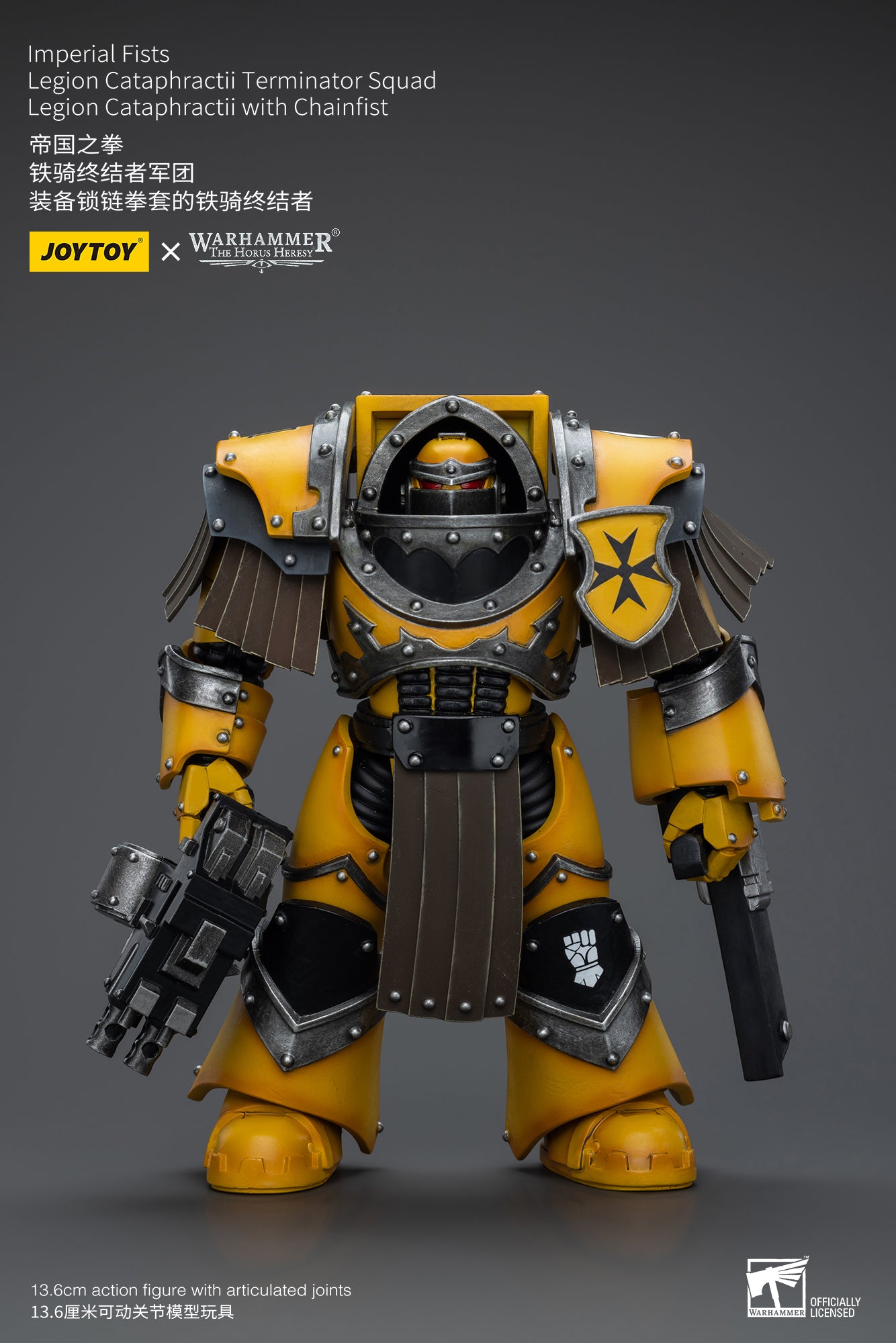 Warhammer: The Horus Heresy - Imperial Fists - Legion Cataphractii Terminator with Chainfist - 1/18 Scale Action Figure
