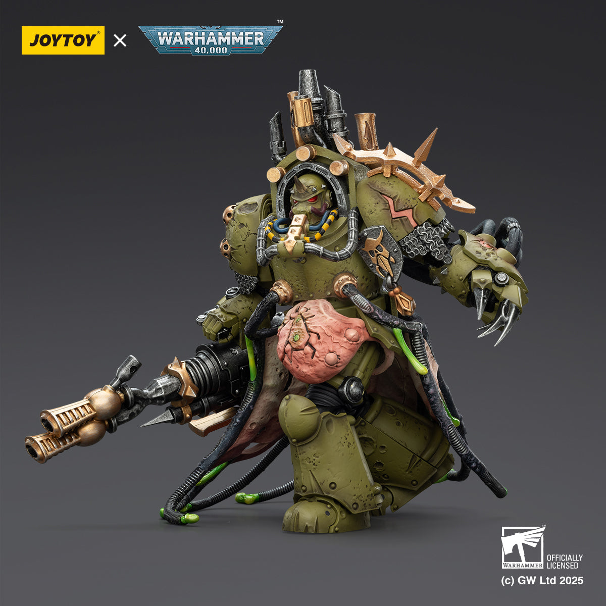 (Pre-Order) Warhammer 40K: Death Guard Lord of Virulence with Plague Spewer - 1/18 Scale Action Figure