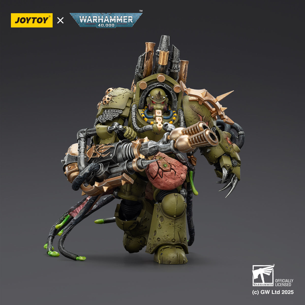 (Pre-Order) Warhammer 40K: Death Guard Lord of Virulence with Plague Spewer - 1/18 Scale Action Figure