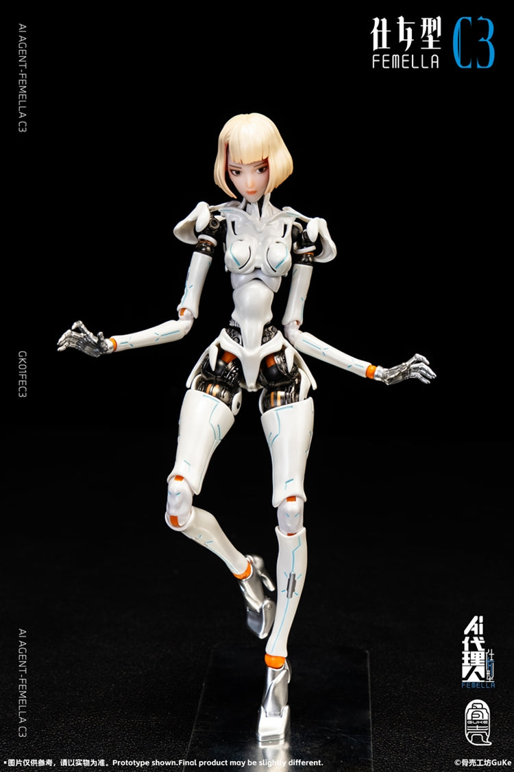 AI Agent-Fememlla C3 (Solid Color ver.) 1/12 Scale Action Figure
