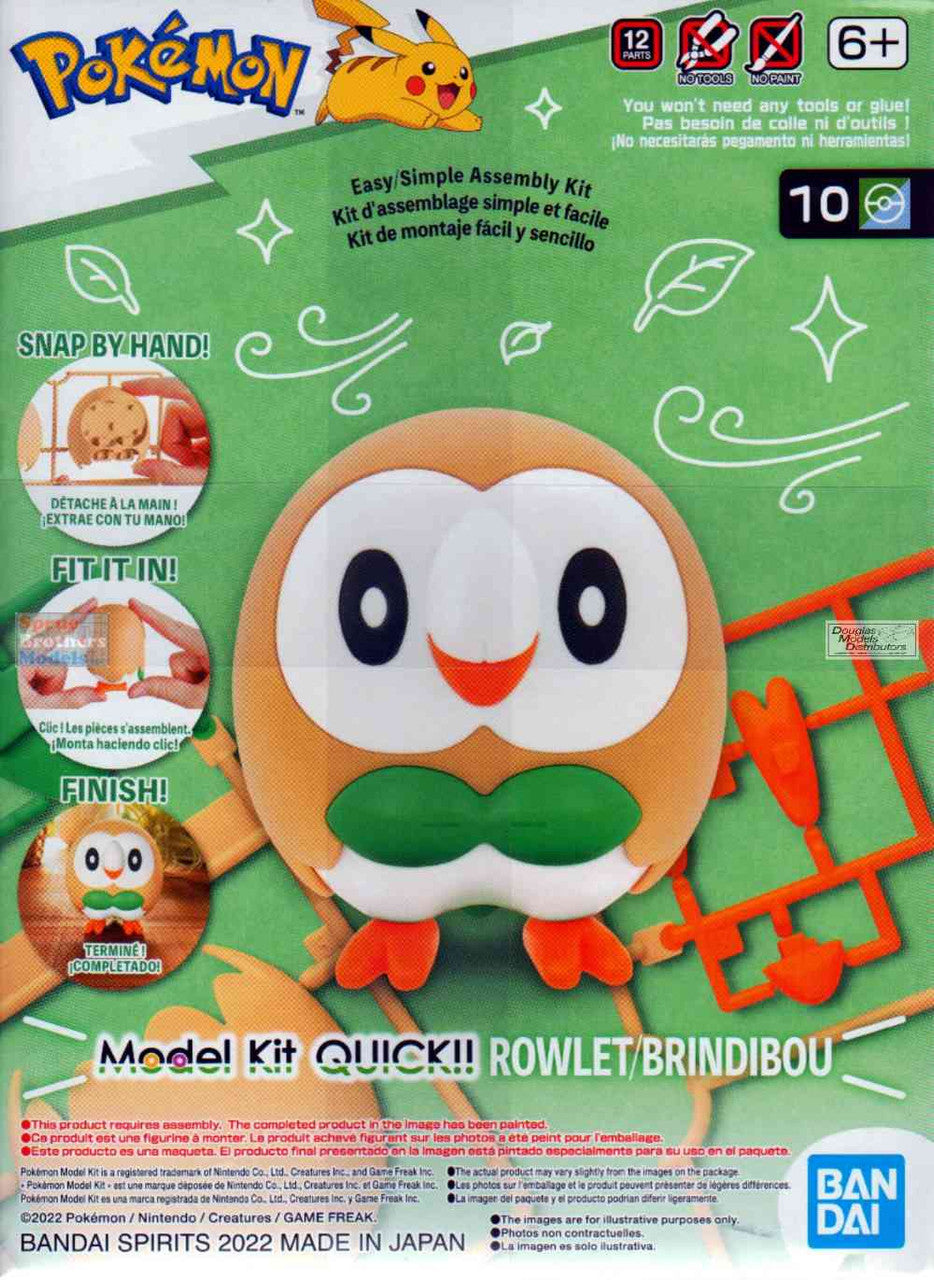 #10 Rowlet "Pokemon", Bandai Hobby Pokemon Model Kit Quick!