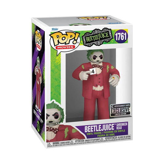 [Pre-Order] Funko Movies Pop!: Beetlejuice - Beetlejuice Shrunken Head #1761 - Entertainment Earth Exclusive