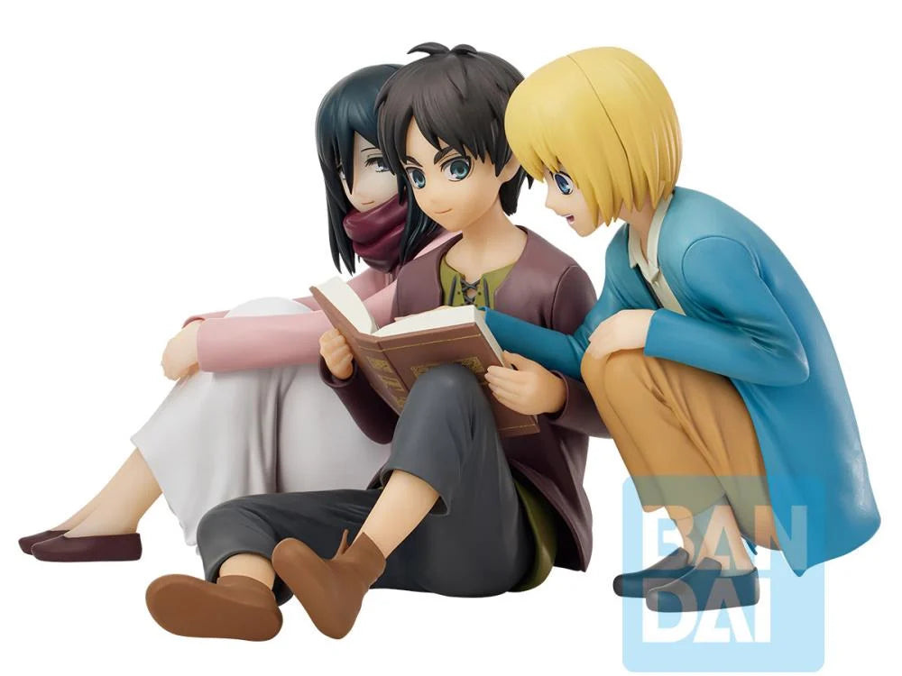 Bandai Spirits: Attack on Titan - Eren Jaeger, Mikasa Ackerman & Armin Arlert (Rumbling) - Ichibansho Figure