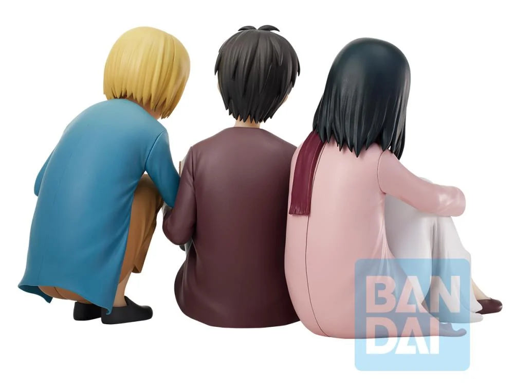 Bandai Spirits: Attack on Titan - Eren Jaeger, Mikasa Ackerman & Armin Arlert (Rumbling) - Ichibansho Figure