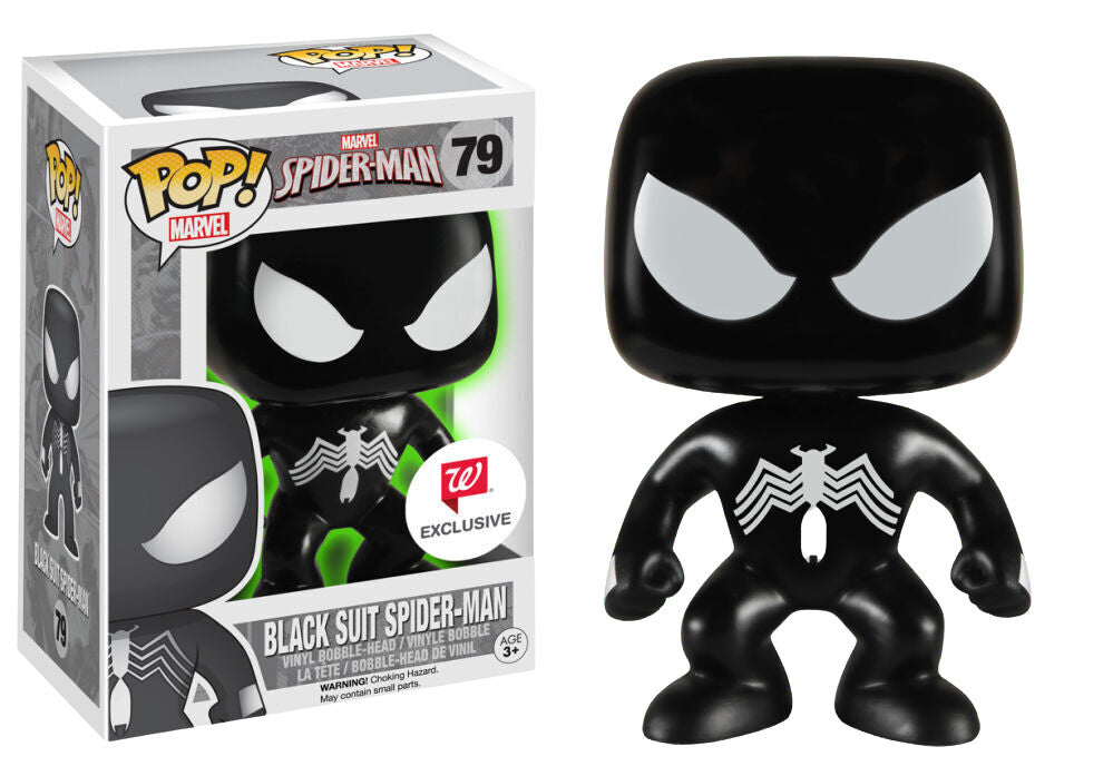 Funko POP! Marvel: Spider-Man - Black Suit Spider-Man ##79 (Walgreens Exclusive Glow in the Dark)