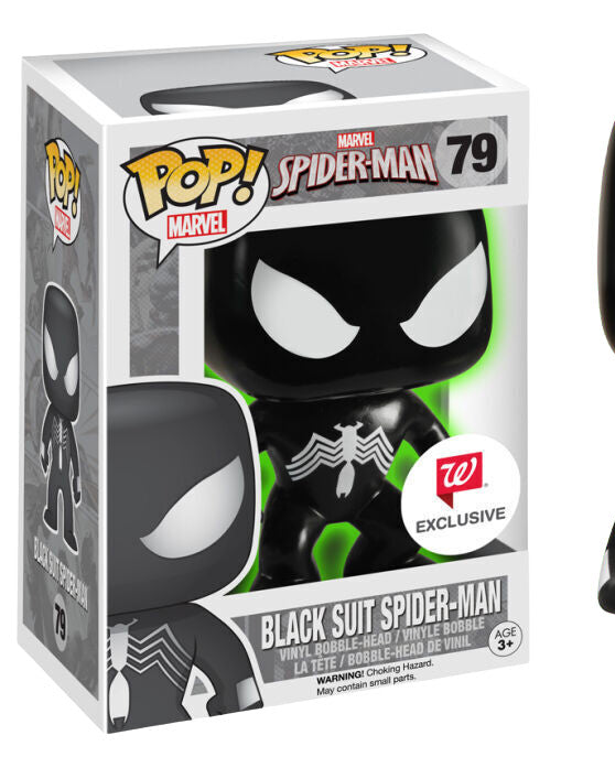 Funko POP! Marvel: Spider-Man - Black Suit Spider-Man ##79 (Walgreens Exclusive Glow in the Dark) - Videguy Collectibles