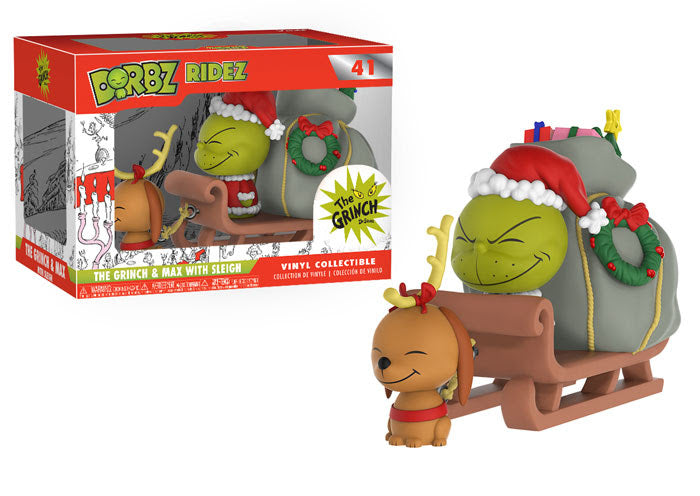 Funko DORBZ RIDEZ: Dr. Seuss's How the Grinch Stole Christmas - The Grinch & Max  w/ Sleigh